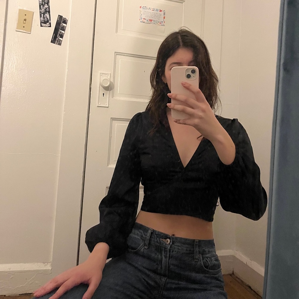 Abercrombie and Fitch Black Tie Back Top